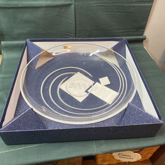 Waterford Marquis Crystal Millennium Centerpiece Platter NEW Shooting Star 2000 - Picture 1 of 10